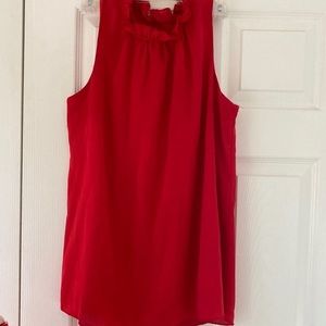 Sleeveless red top